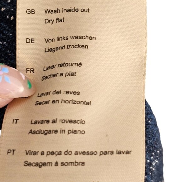 Scotch & Soda Navy Blue and Cream Leaf Crew Neck Sweater Sz M - Picture 11 of 12